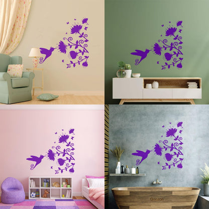 Beautiful Little Bird Colibri Miraculous Flowers Lettering Decals Personalized Customization