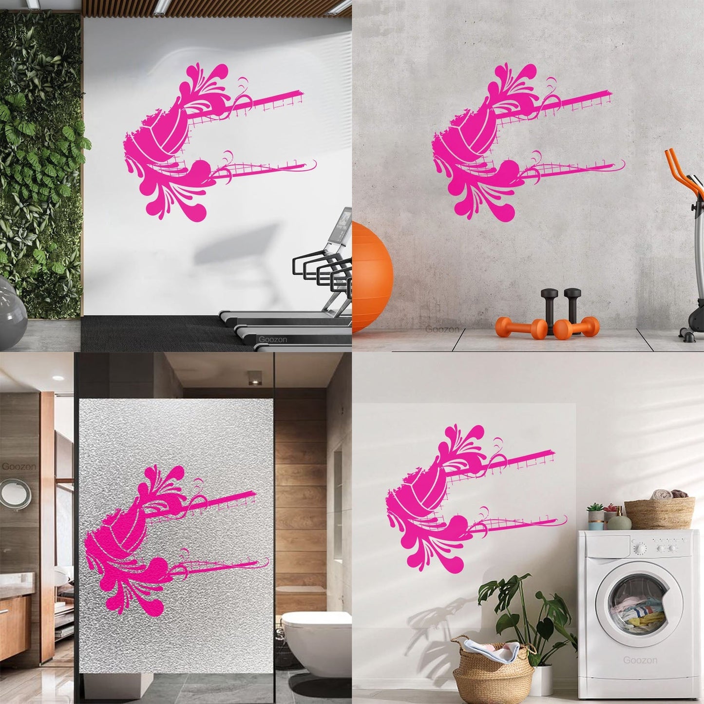 Wall Decals Pvc Volleyball Ball Grid Flowers Sport Stadium Game Can Modify And Add Information