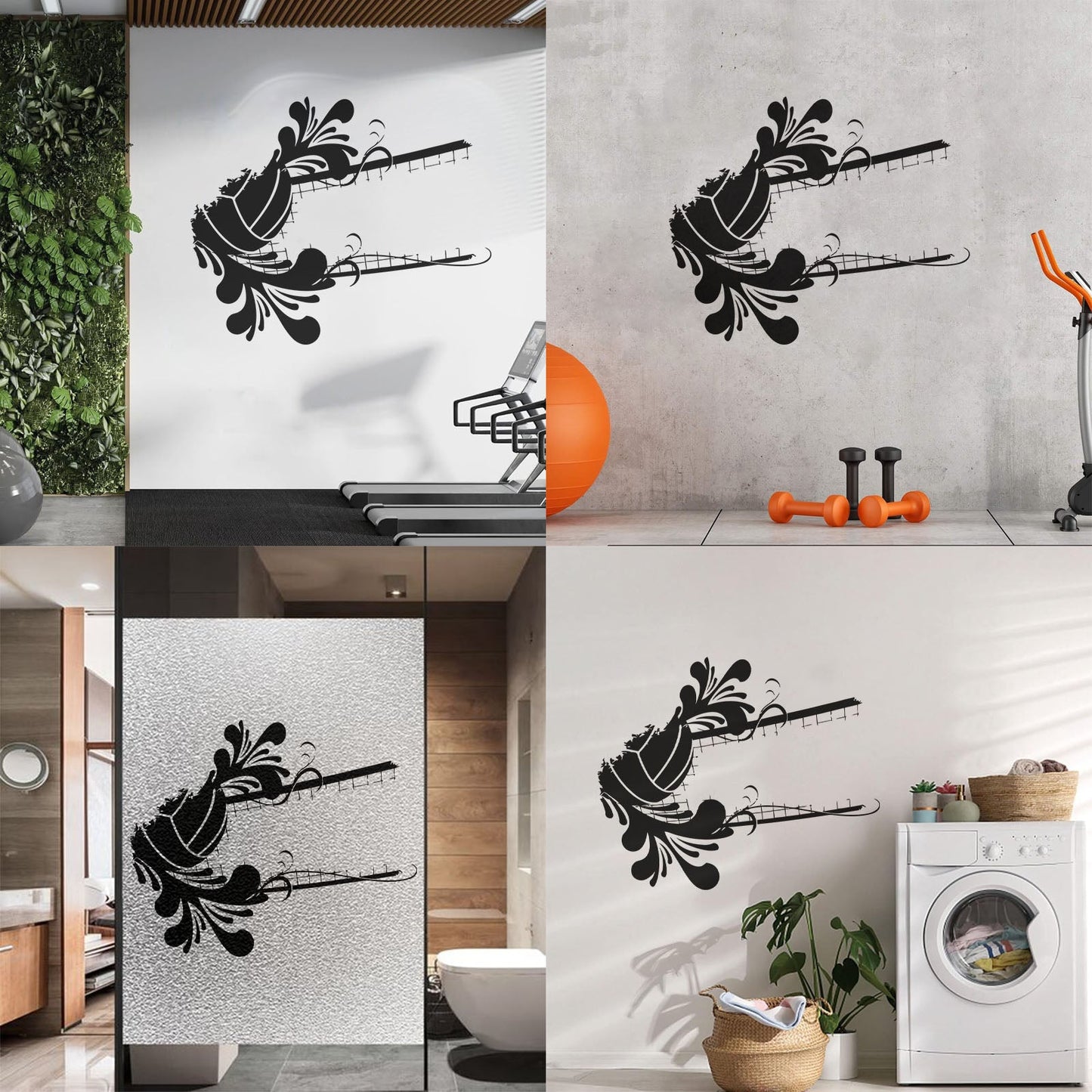Wall Decals Pvc Volleyball Ball Grid Flowers Sport Stadium Game Can Modify And Add Information