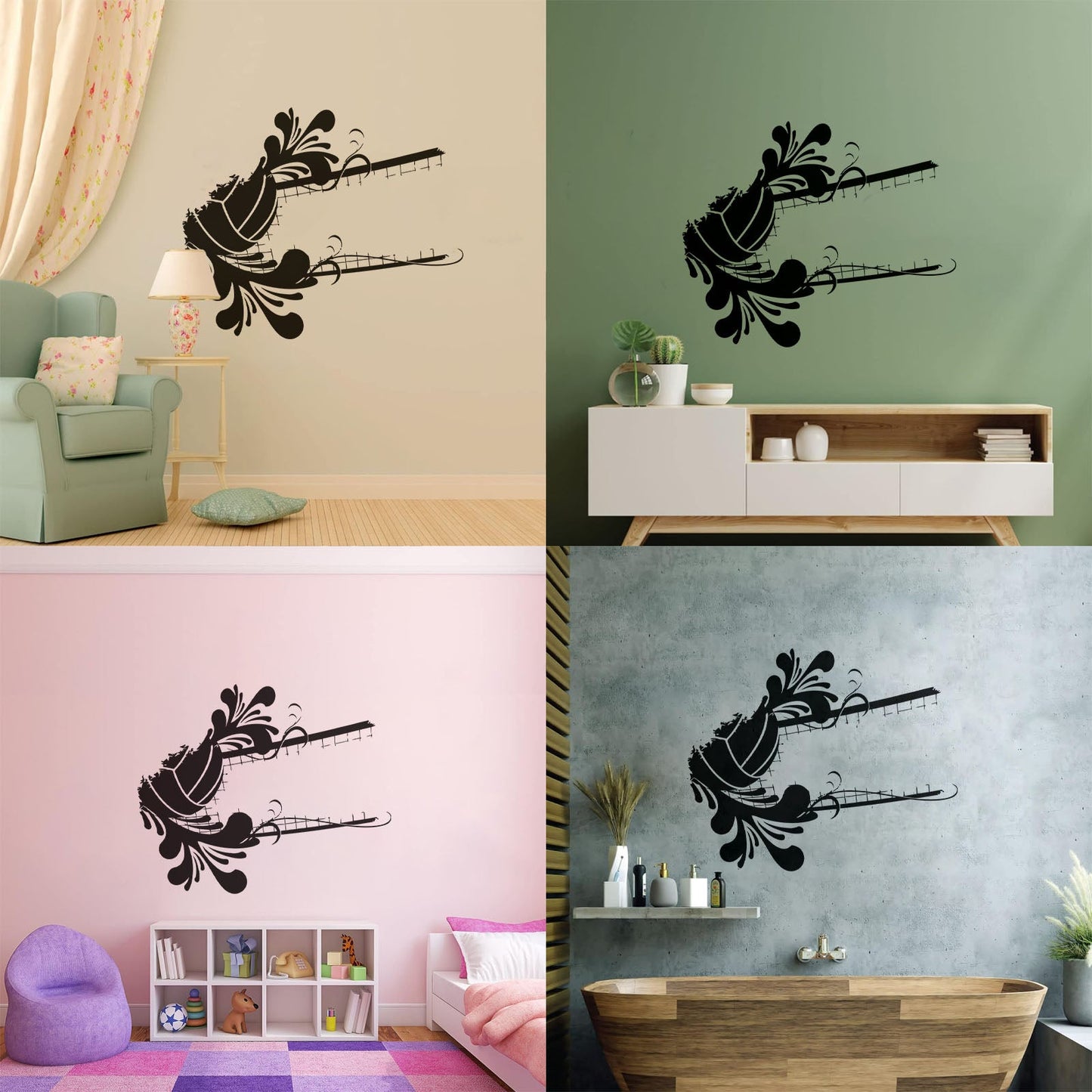 Wall Decals Pvc Volleyball Ball Grid Flowers Sport Stadium Game Can Modify And Add Information