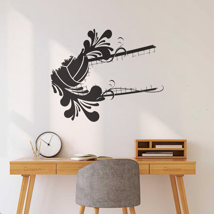 Wall Decals Pvc Volleyball Ball Grid Flowers Sport Stadium Game Can Modify And Add Information