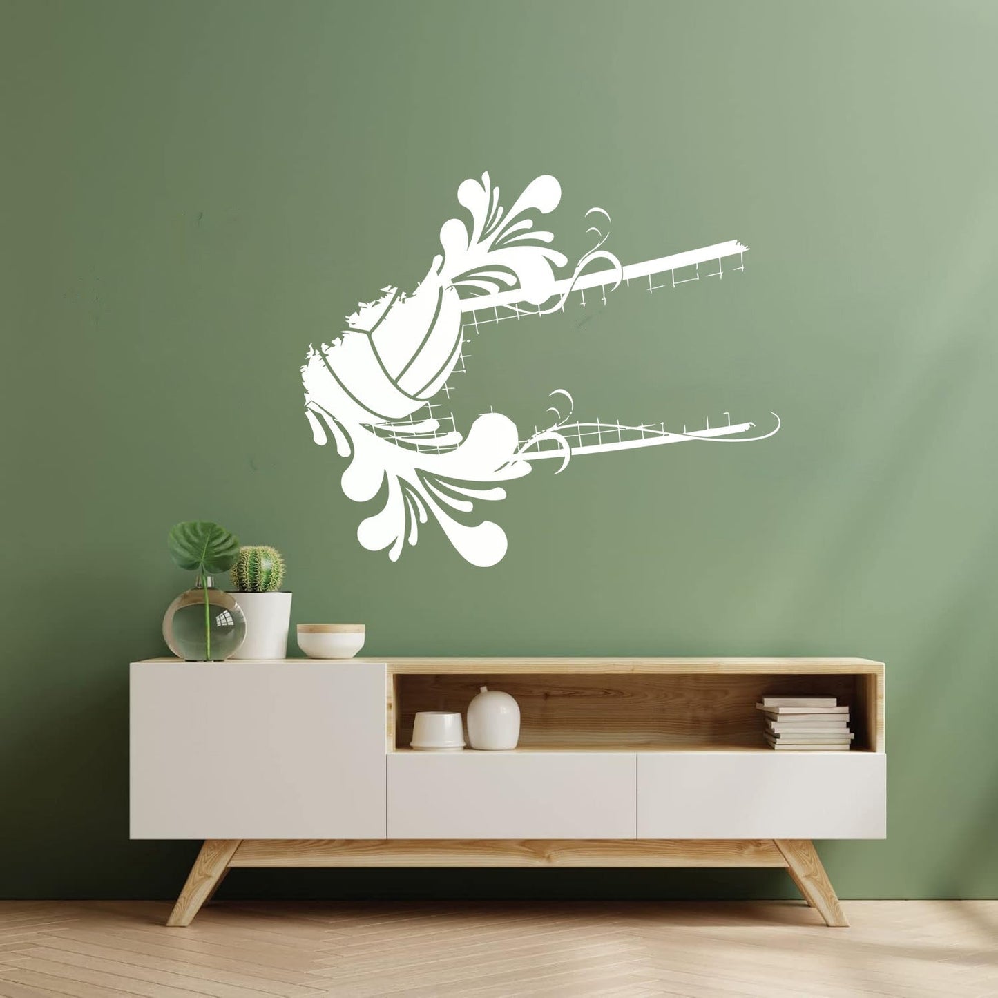 Wall Decals Pvc Volleyball Ball Grid Flowers Sport Stadium Game Can Modify And Add Information