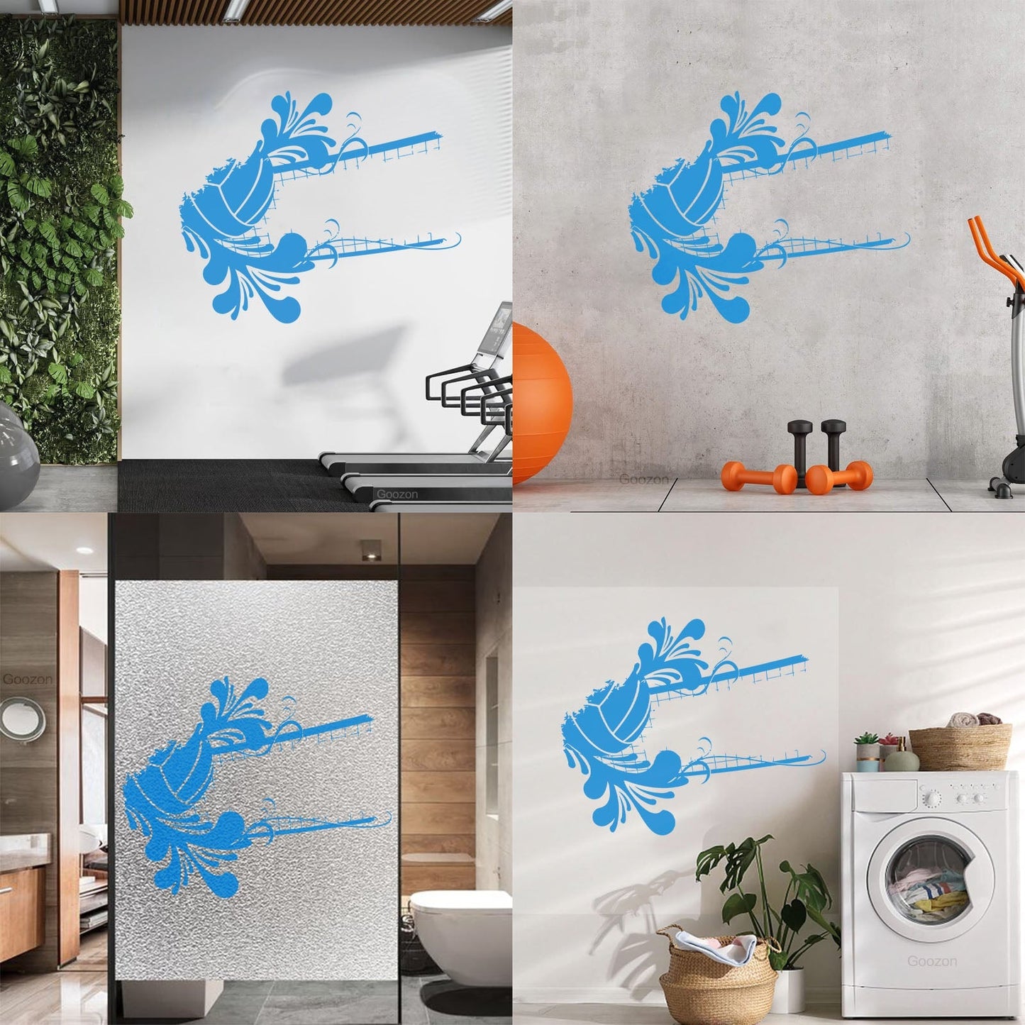 Wall Decals Pvc Volleyball Ball Grid Flowers Sport Stadium Game Can Modify And Add Information