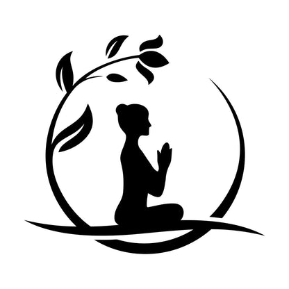 Lettering Stickers Yoga Relax Circle Flower Namaste Art Decoration