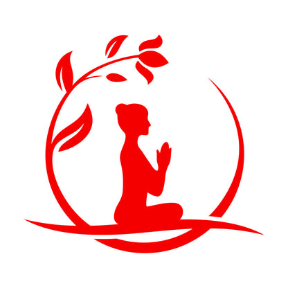 Lettering Stickers Yoga Relax Circle Flower Namaste Art Decoration