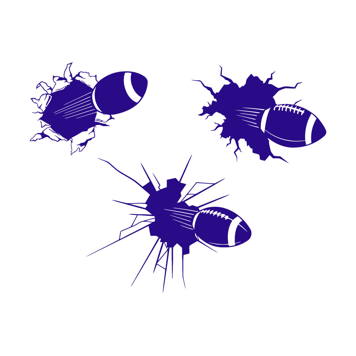 Wall Decals Ball Hit American Football Rugby Sport Window Decals