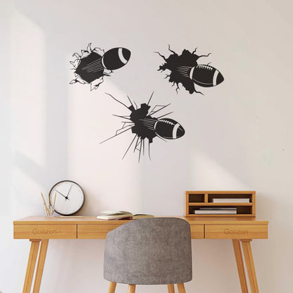 Wall Decals Ball Hit American Football Rugby Sport Window Decals
