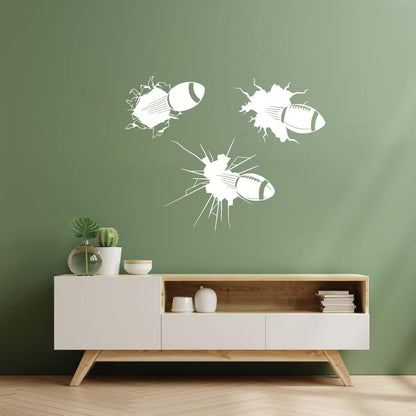 Wall Decals Ball Hit American Football Rugby Sport Window Decals