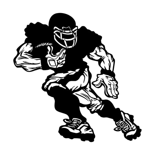 Vinyl Wall Decals Football Player Running Team Game Ball Sport Glass Stickers