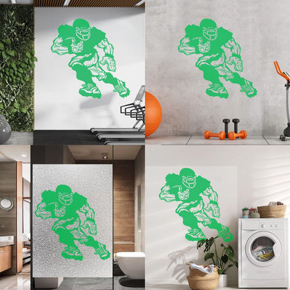 Vinyl Wall Decals Football Player Running Team Game Ball Sport Glass Stickers