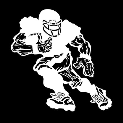 Vinyl Wall Decals Football Player Running Team Game Ball Sport Glass Stickers