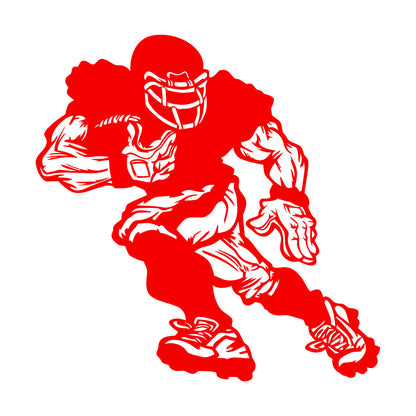 Vinyl Wall Decals Football Player Running Team Game Ball Sport Glass Stickers