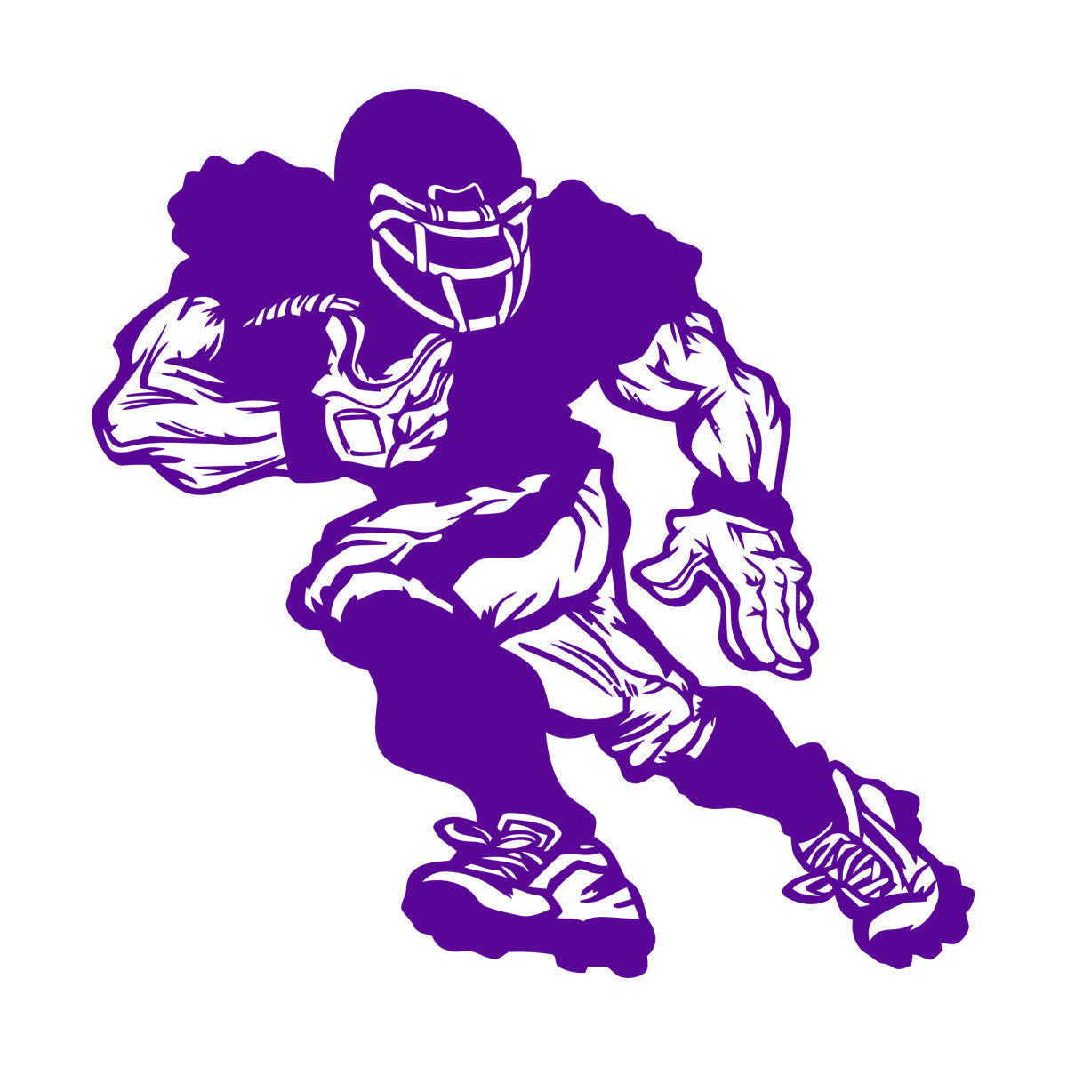 Vinyl Wall Decals Football Player Running Team Game Ball Sport Glass Stickers