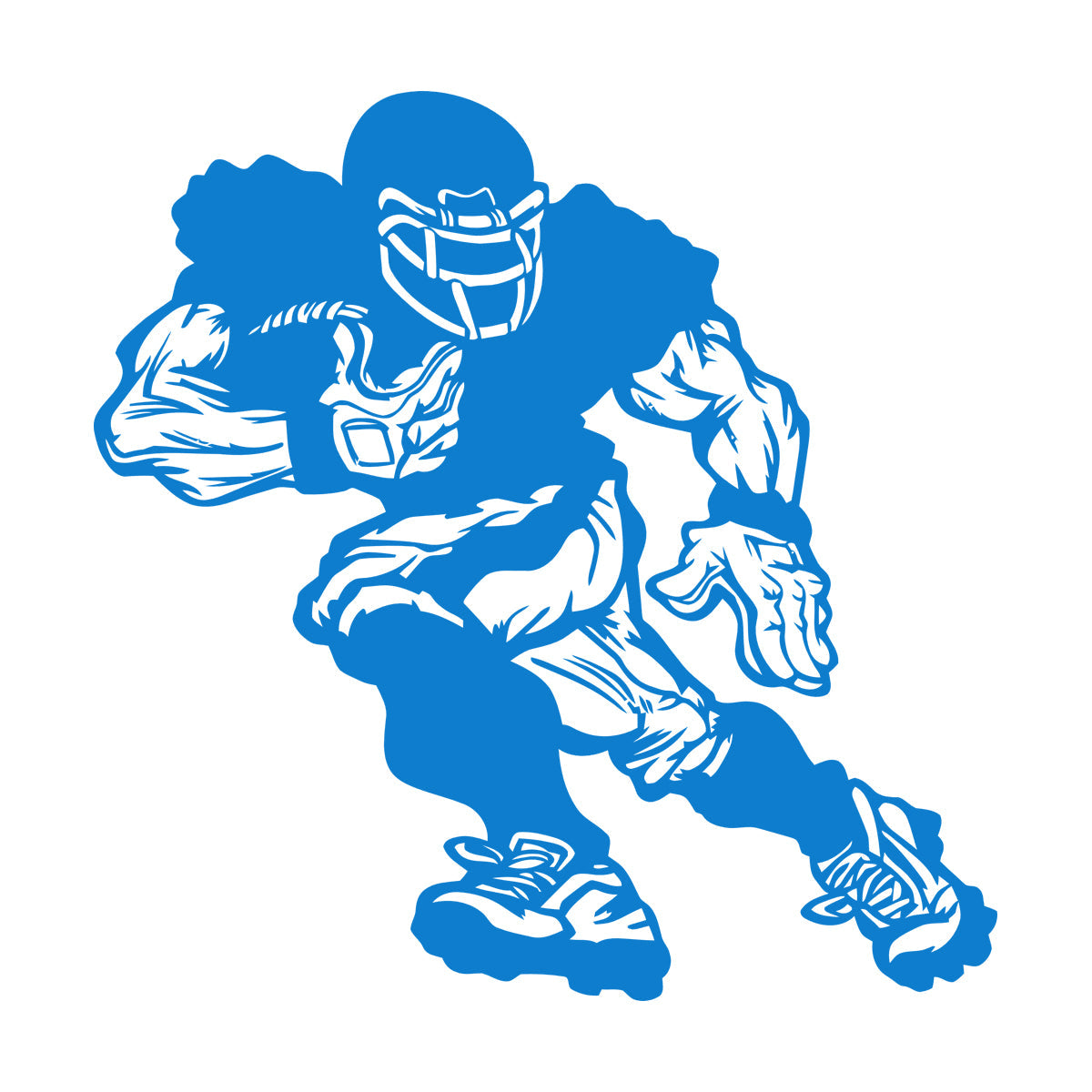 Vinyl Wall Decals Football Player Running Team Game Ball Sport Glass Stickers