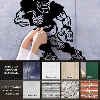 Vinyl Wall Decals Football Player Running Team Game Ball Sport Glass Stickers