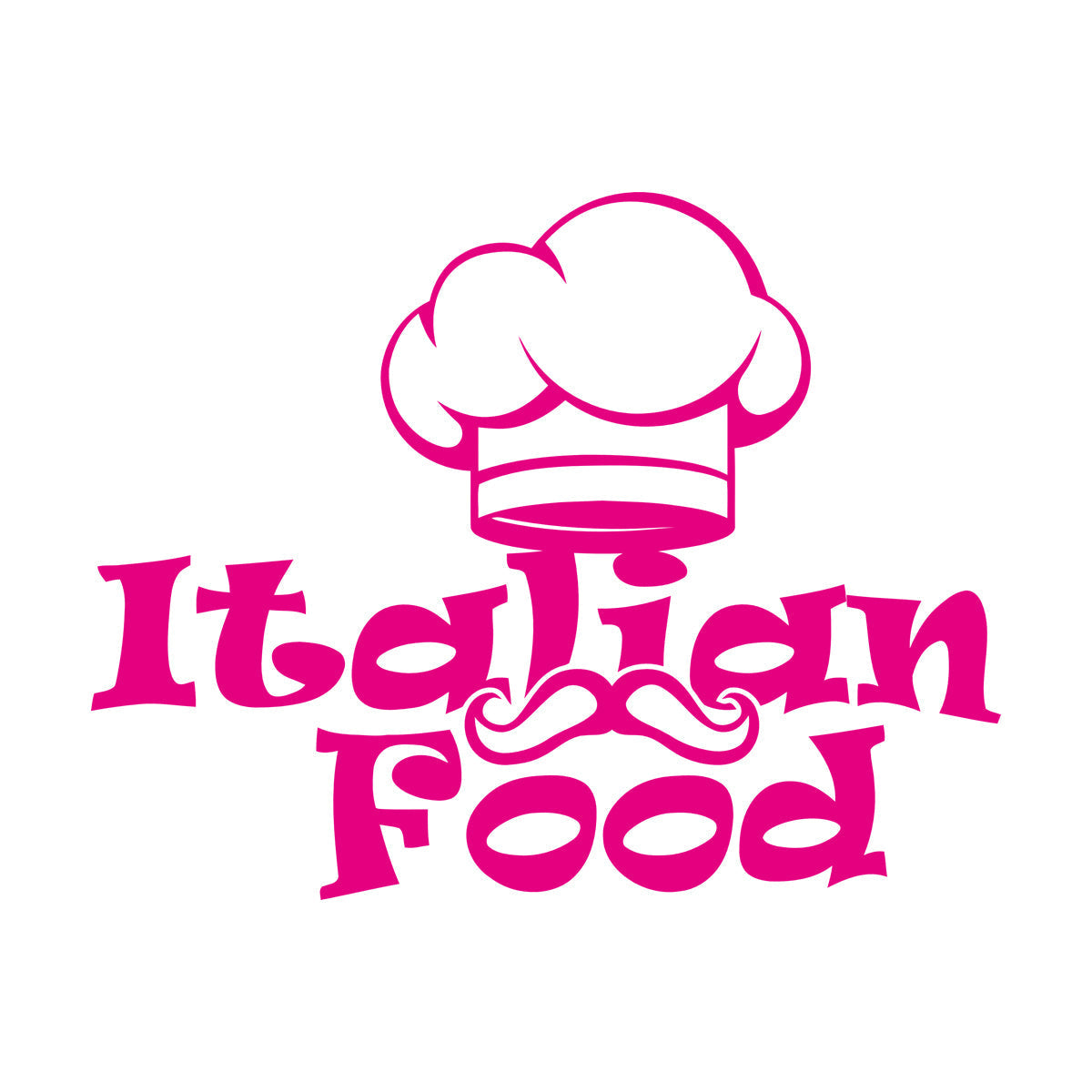 Engraving Decals Italian Food Lettering Pasta Chef'S Hat Kitchen Store Decoration