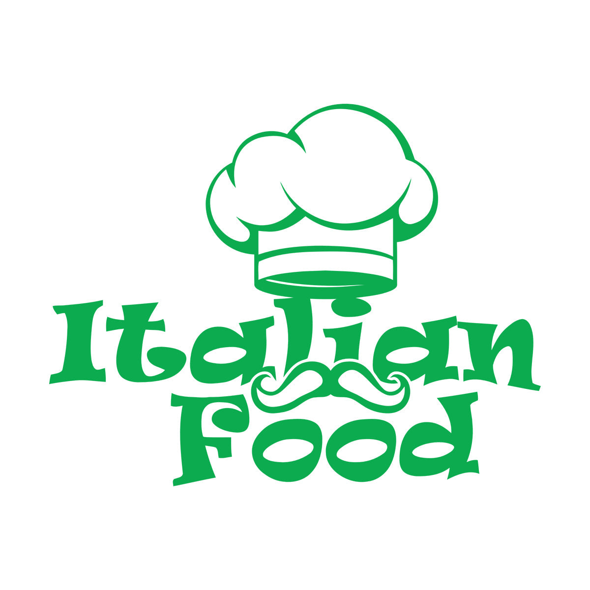 Engraving Decals Italian Food Lettering Pasta Chef'S Hat Kitchen Store Decoration