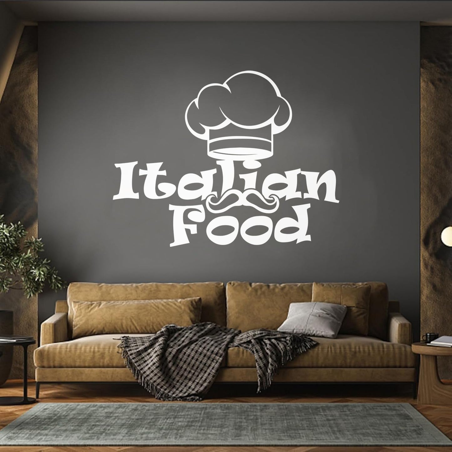 Engraving Decals Italian Food Lettering Pasta Chef'S Hat Kitchen Store Decoration