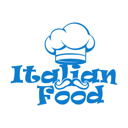 Engraving Decals Italian Food Lettering Pasta Chef'S Hat Kitchen Store Decoration