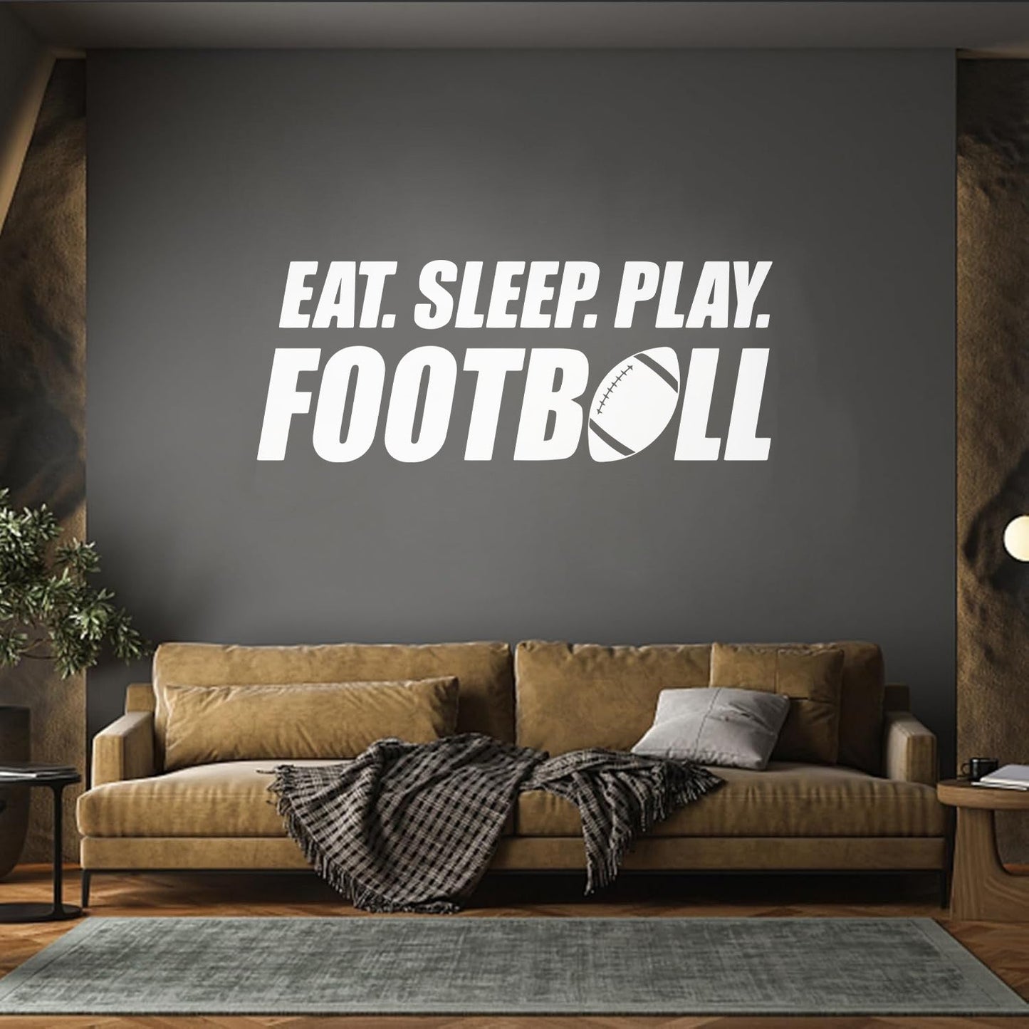 Wall Stickers Paster Paper Phrase Eat Sleep Play Football Team Game Sport Love Removable Without Leaving Glue