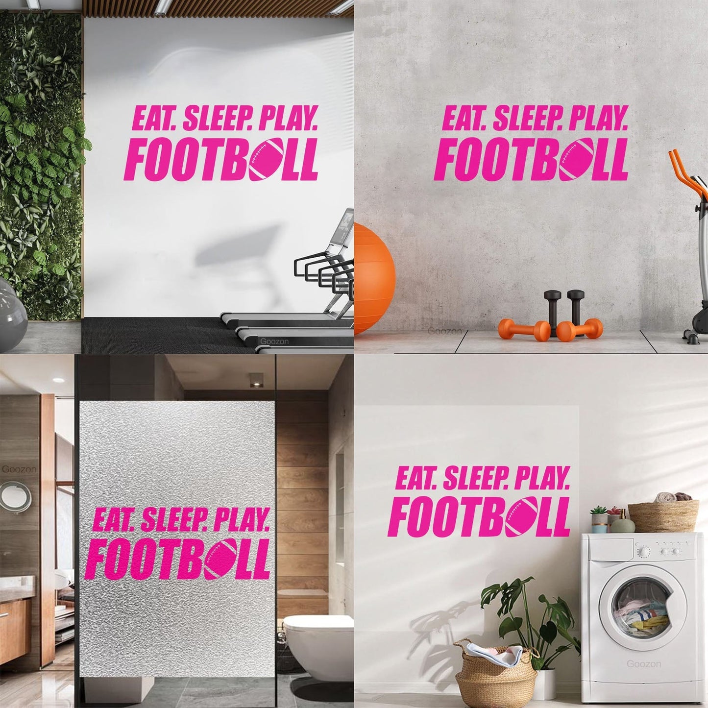Wall Stickers Paster Paper Phrase Eat Sleep Play Football Team Game Sport Love Removable Without Leaving Glue