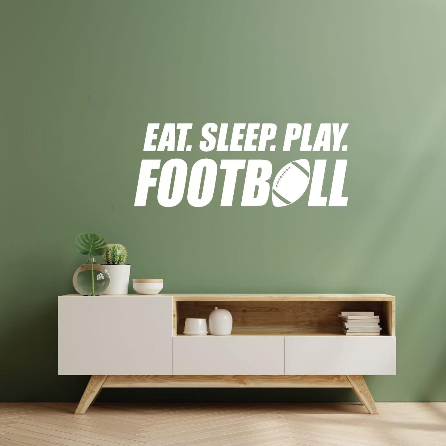Wall Stickers Paster Paper Phrase Eat Sleep Play Football Team Game Sport Love Removable Without Leaving Glue