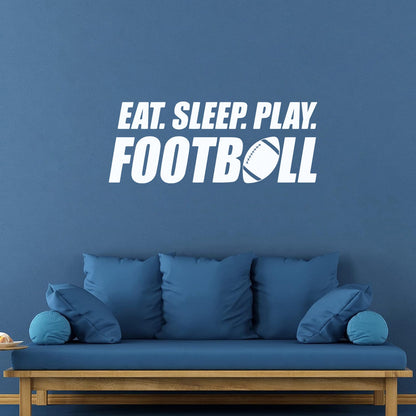 Wall Stickers Paster Paper Phrase Eat Sleep Play Football Team Game Sport Love Removable Without Leaving Glue