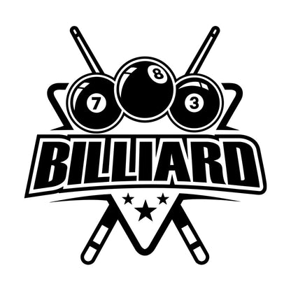 Vinyl Art Sticker Billiard Balls Lettering Cue Numbers Easy Installation