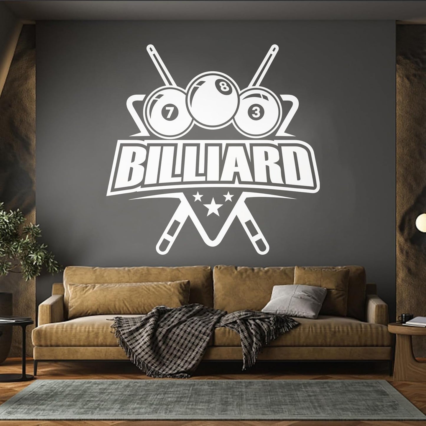 Vinyl Art Sticker Billiard Balls Lettering Cue Numbers Easy Installation