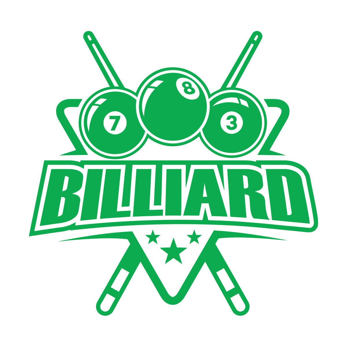 Vinyl Art Sticker Billiard Balls Lettering Cue Numbers Easy Installation