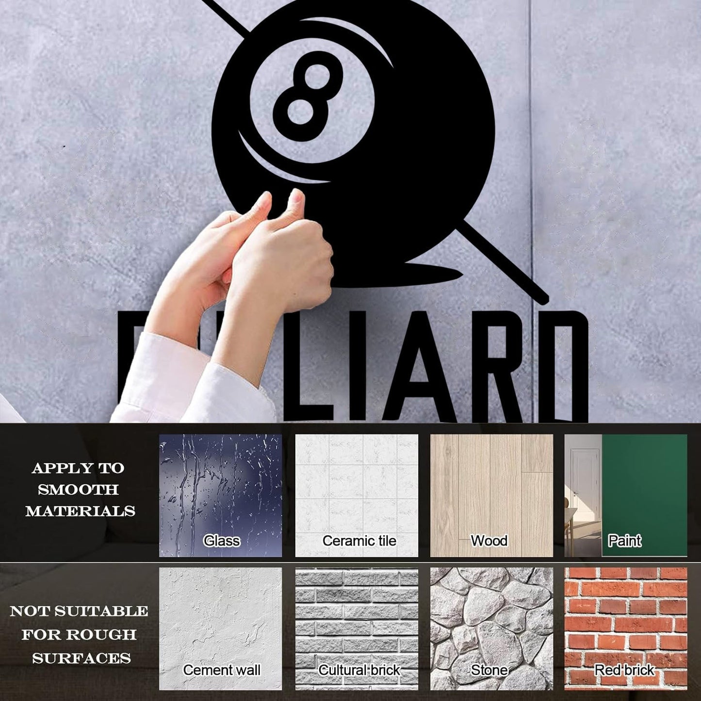 Engraving Stickers Billiard The Master Lettering Ball With Number Art Mural Painting