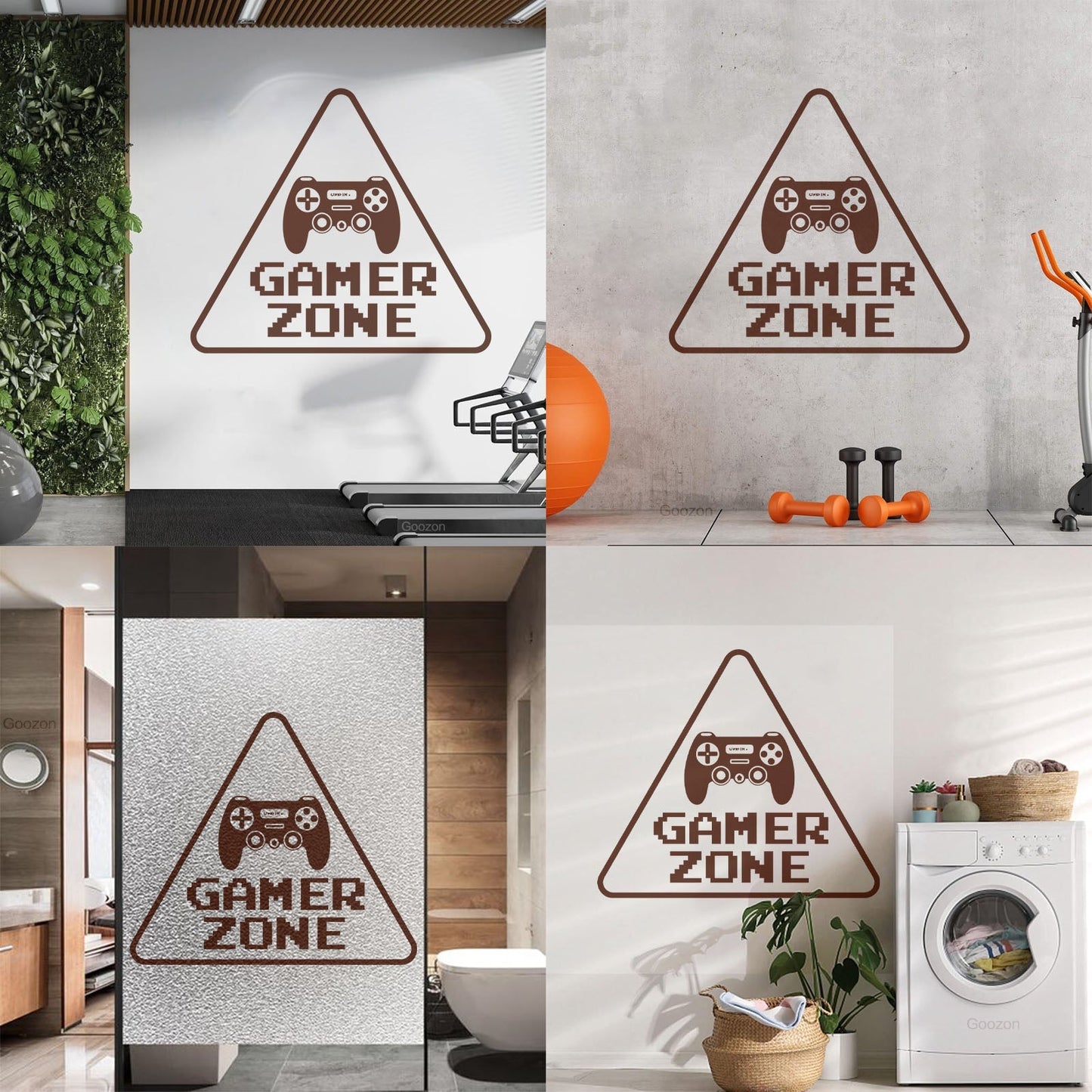 Wall Stickers Paster Paper Game Zone Lettering Sign Joystick Boy Room Glass Stickers