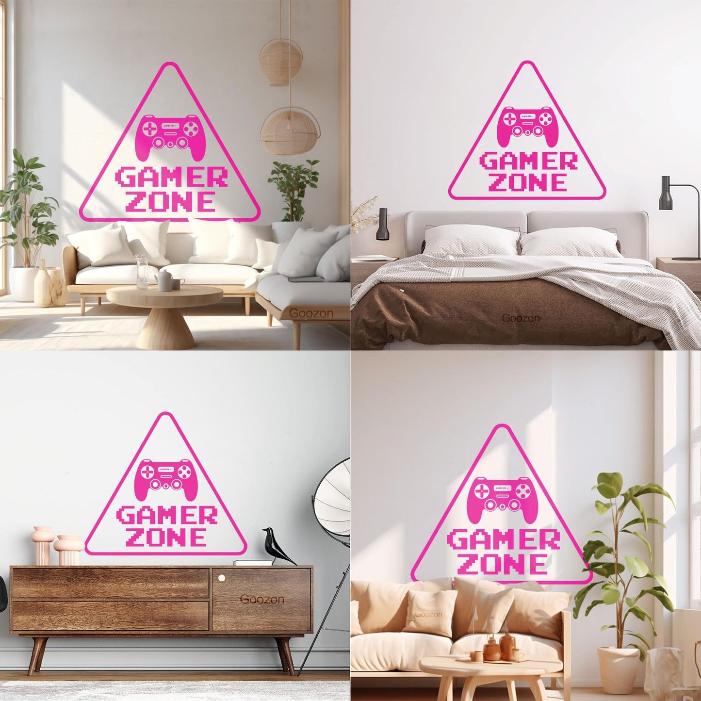Wall Stickers Paster Paper Game Zone Lettering Sign Joystick Boy Room Glass Stickers