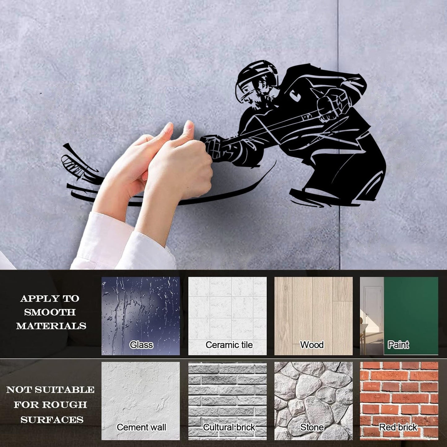 Fine Carving Stickers Hockey Sport Stick Puck Game Tattoo Culture