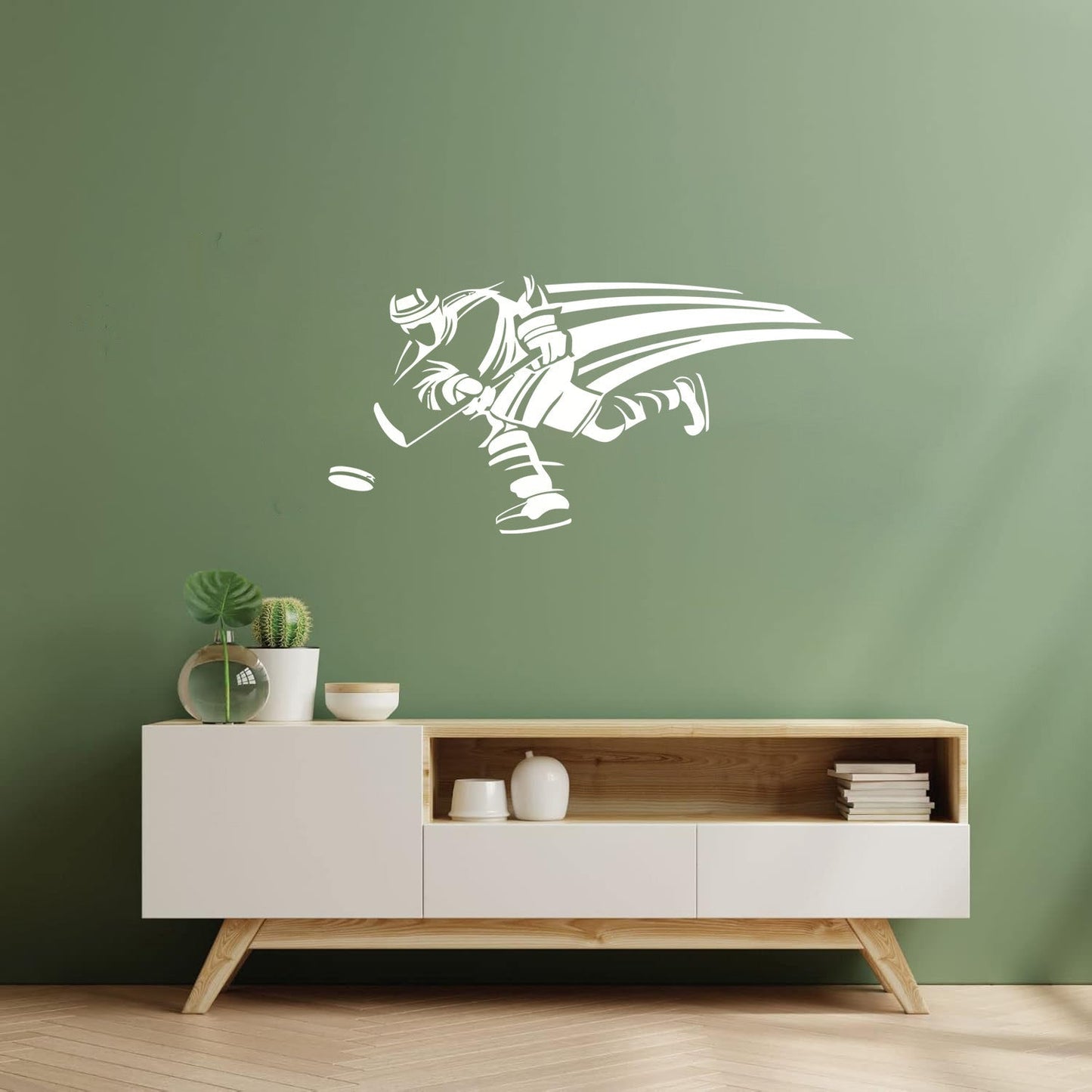 Hockey Player Sportsman Home Fine Carving Decals Store Decoration