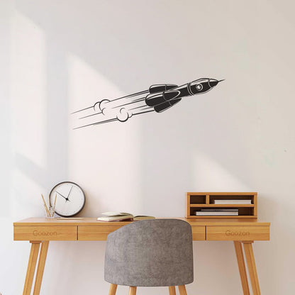 Engraving Stickers Rocket Space Cosmonaut Flight Universe Removable Without Leaving Glue