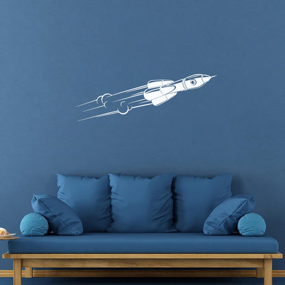Engraving Stickers Rocket Space Cosmonaut Flight Universe Removable Without Leaving Glue