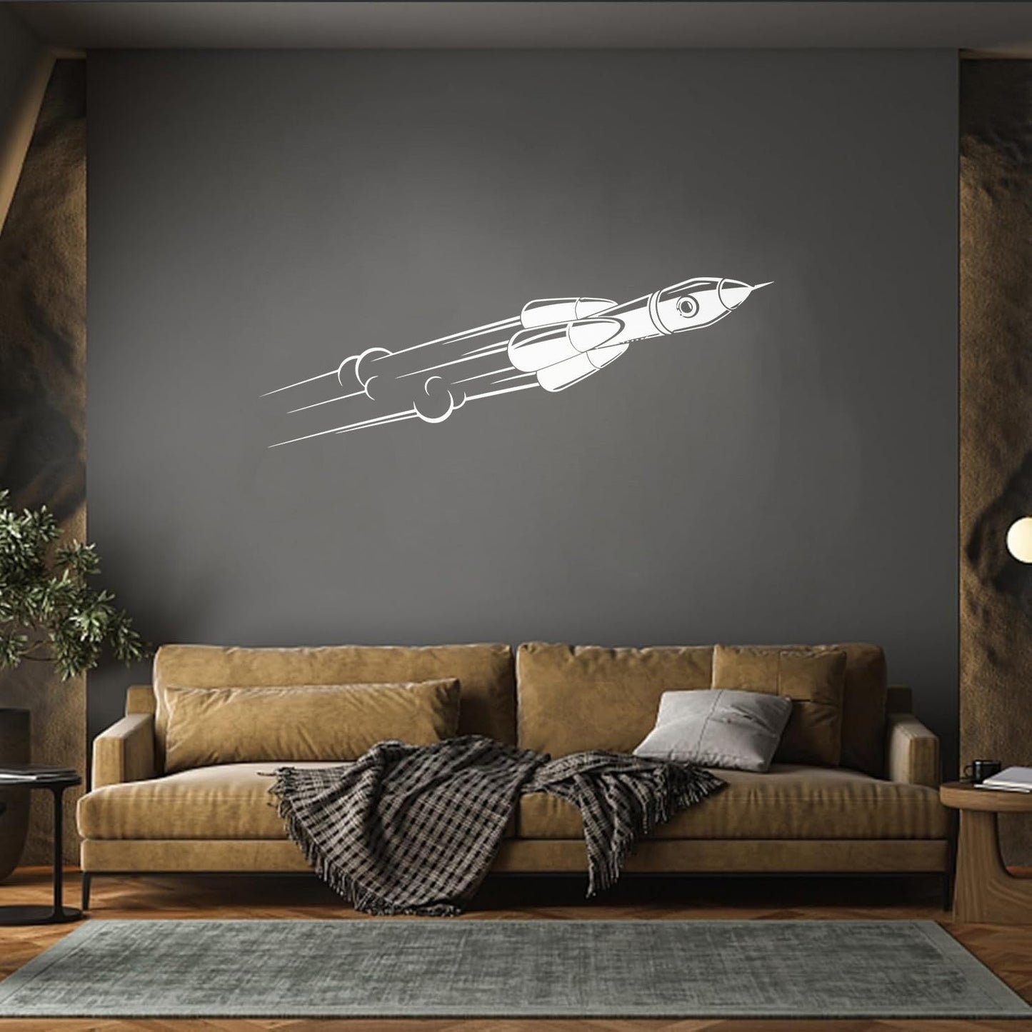 Engraving Stickers Rocket Space Cosmonaut Flight Universe Removable Without Leaving Glue