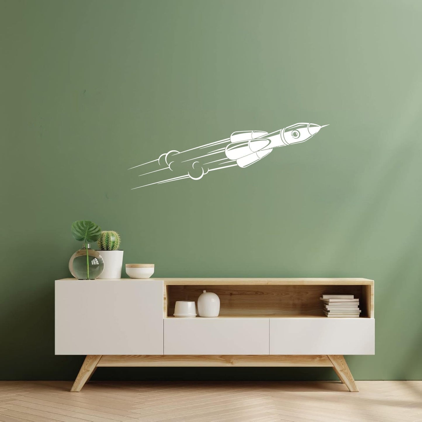 Engraving Stickers Rocket Space Cosmonaut Flight Universe Removable Without Leaving Glue