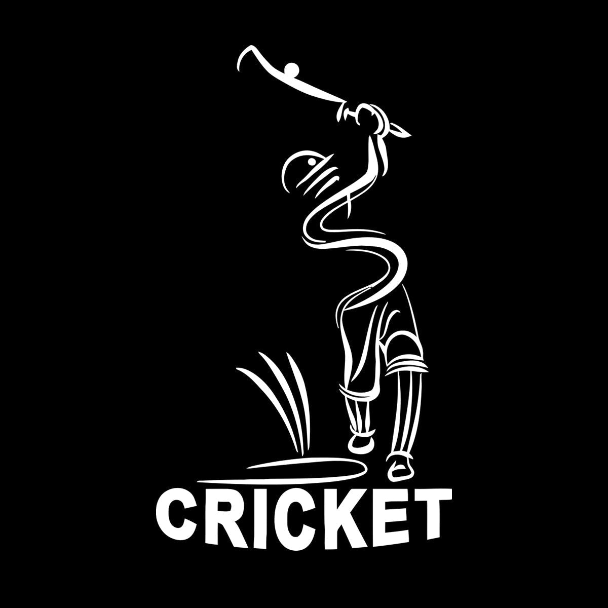 Vinyl Wall Stickers Abstract Cricket Player Sports Bit Team Game Easy Installation