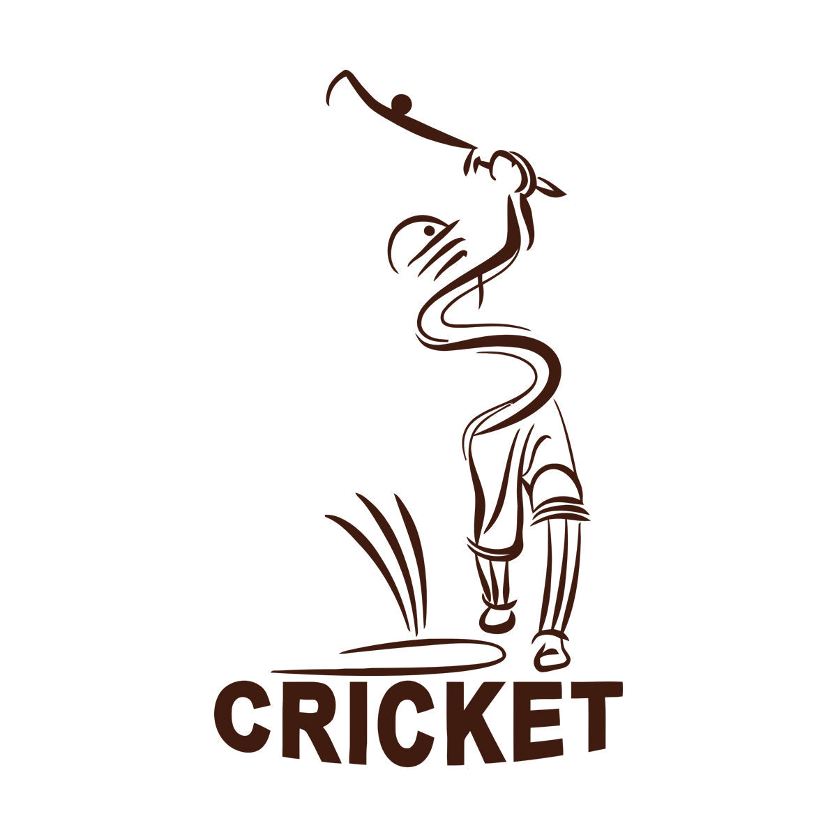 Vinyl Wall Stickers Abstract Cricket Player Sports Bit Team Game Easy Installation
