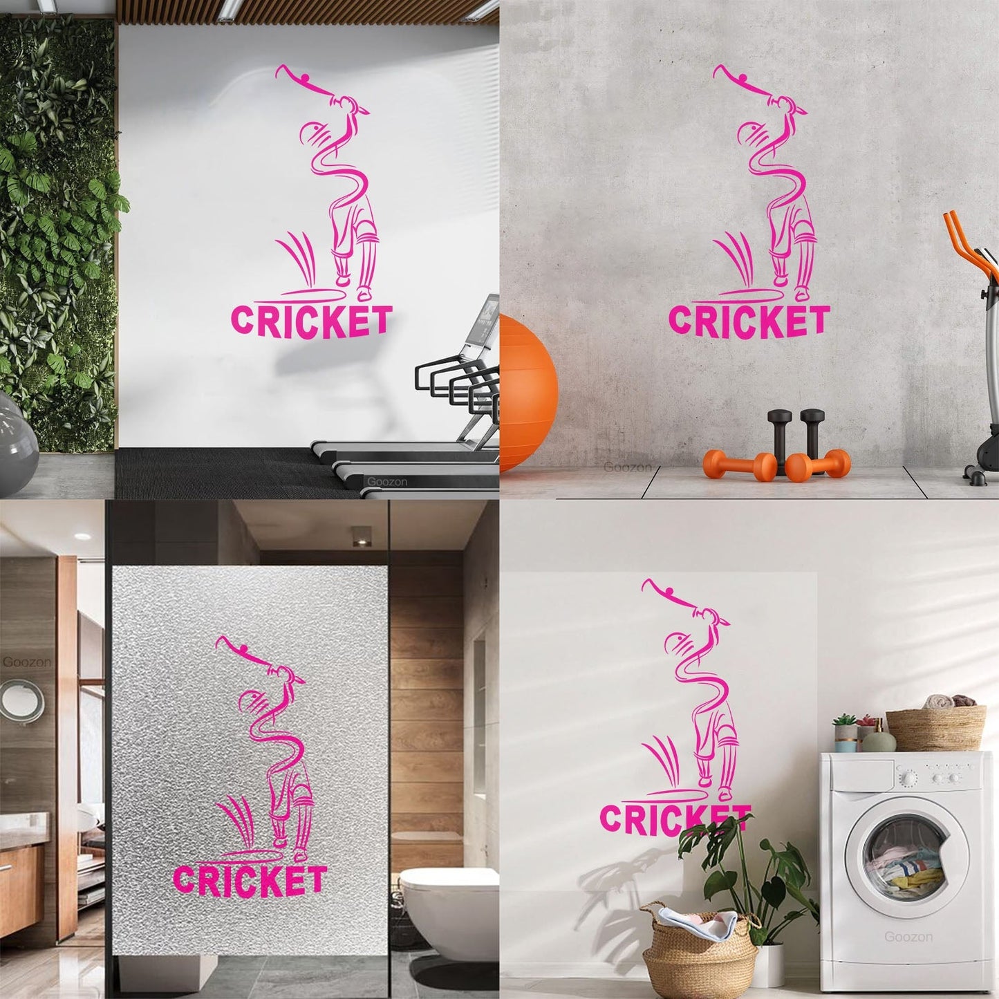 Vinyl Wall Stickers Abstract Cricket Player Sports Bit Team Game Easy Installation