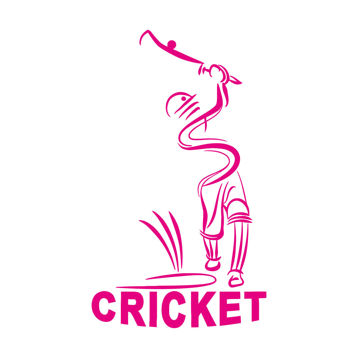 Vinyl Wall Stickers Abstract Cricket Player Sports Bit Team Game Easy Installation