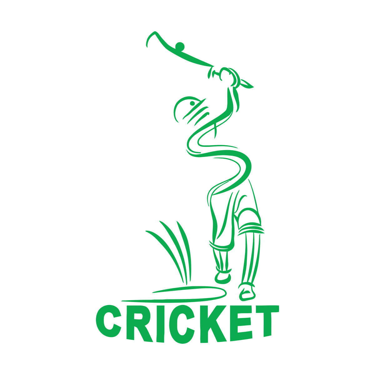 Vinyl Wall Stickers Abstract Cricket Player Sports Bit Team Game Easy Installation