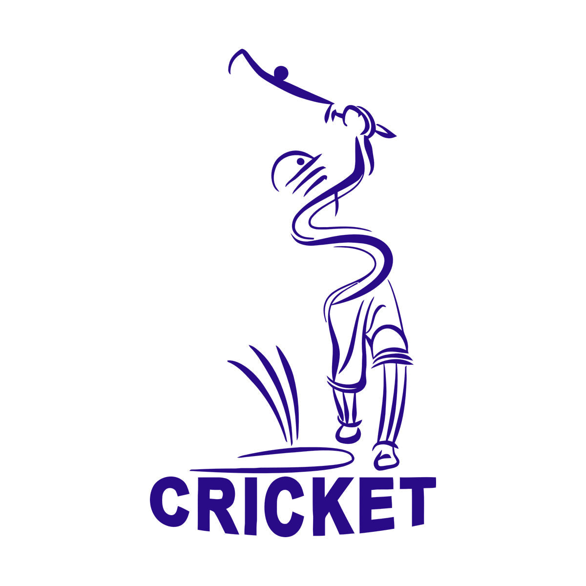 Vinyl Wall Stickers Abstract Cricket Player Sports Bit Team Game Easy Installation