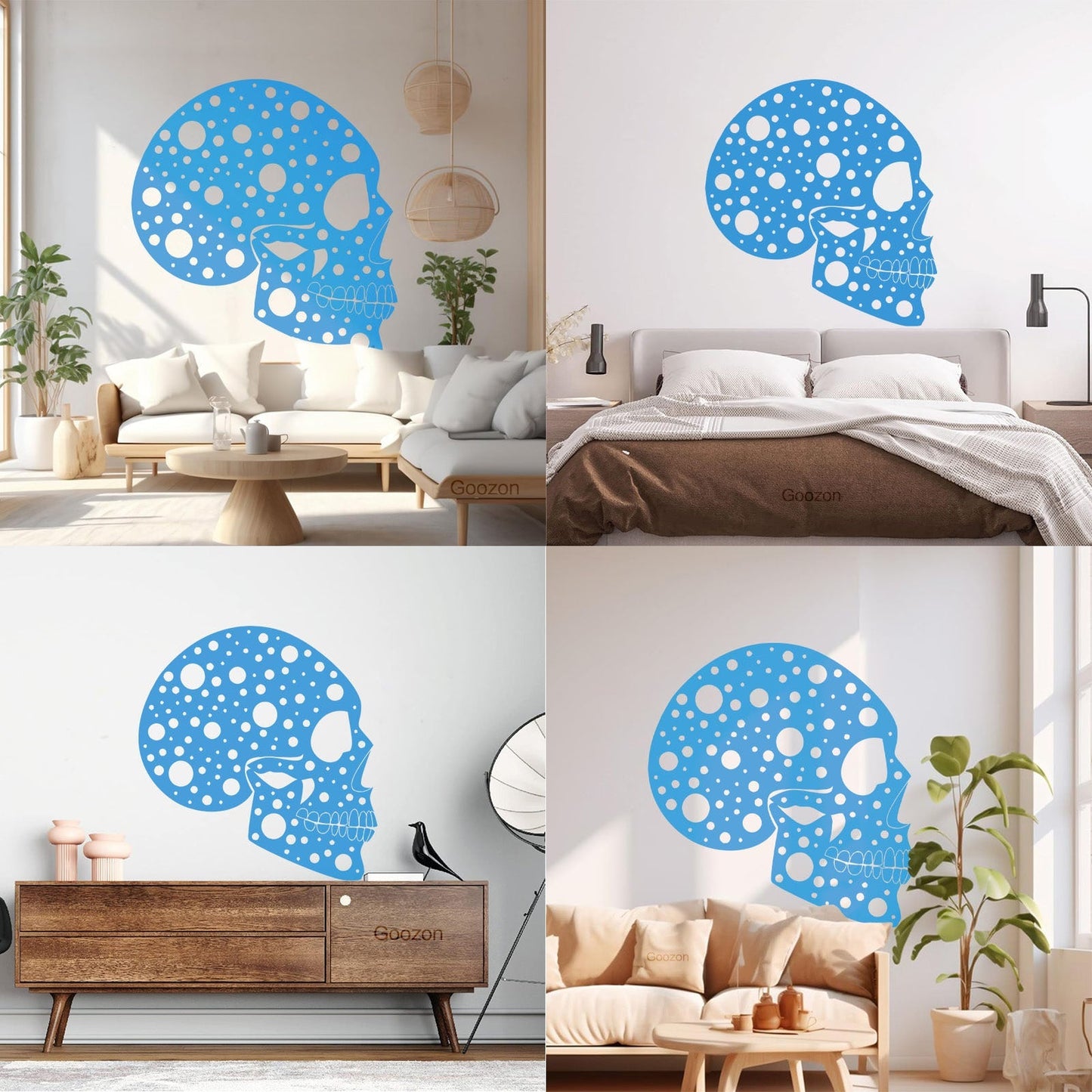 Wall Decals Abstract Funny Halloween Horror Human Skull Art Mural Painting