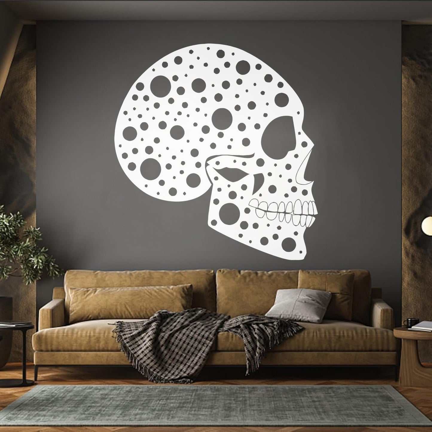 Wall Decals Abstract Funny Halloween Horror Human Skull Art Mural Painting