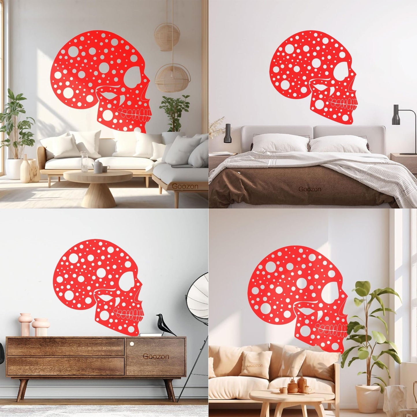 Wall Decals Abstract Funny Halloween Horror Human Skull Art Mural Painting