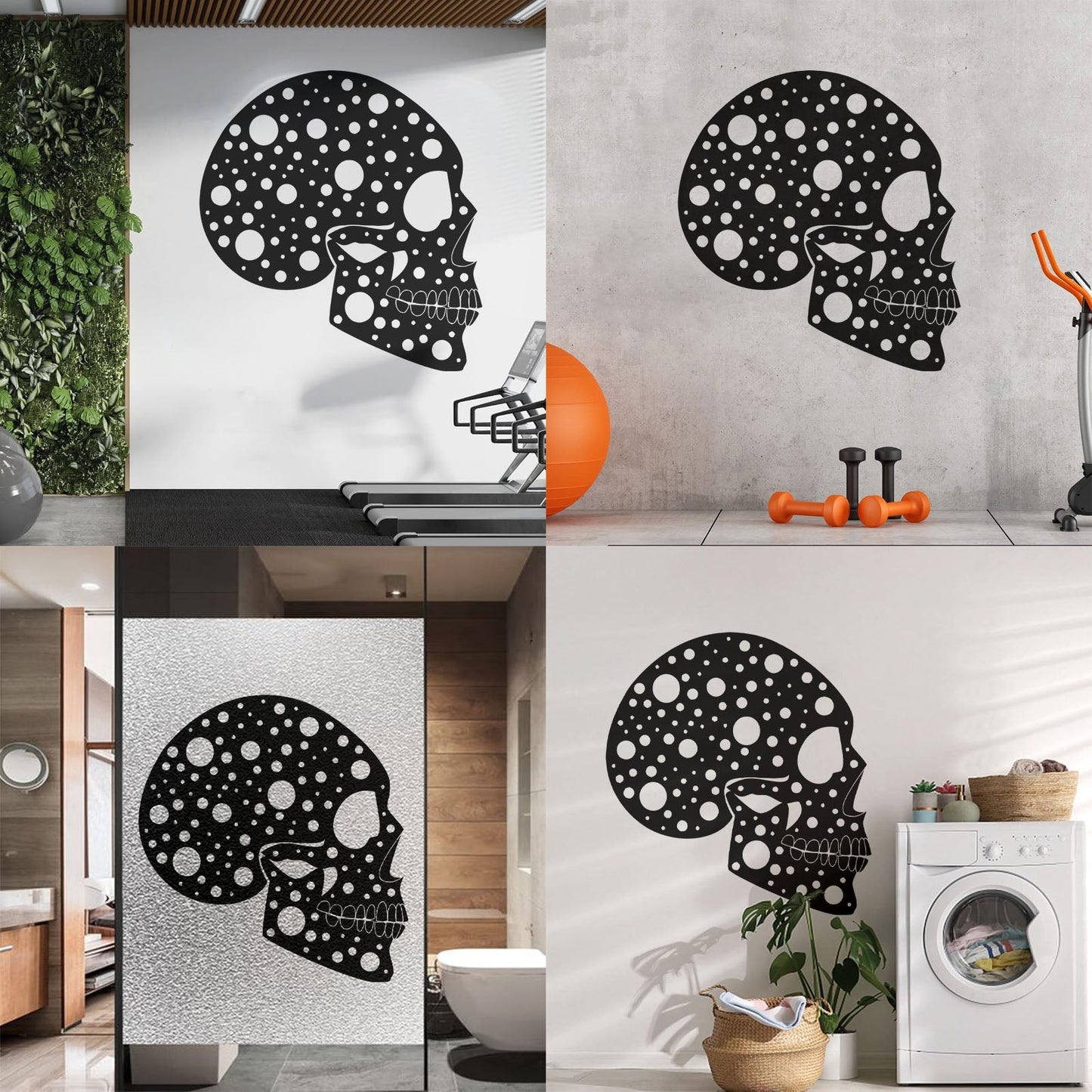 Wall Decals Abstract Funny Halloween Horror Human Skull Art Mural Painting