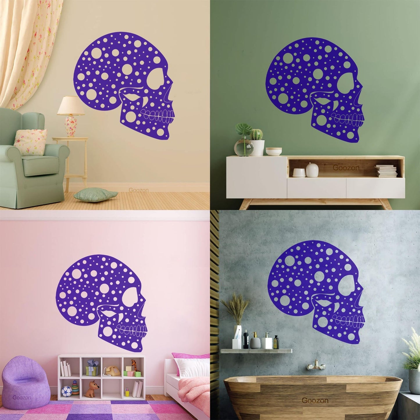 Wall Decals Abstract Funny Halloween Horror Human Skull Art Mural Painting